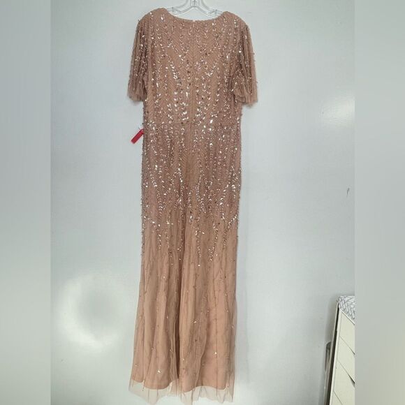 Mac Duggal 35109 Size 14W(18) Leafy Embellished Flutter Sleeves Gown - Picture 3 of 10